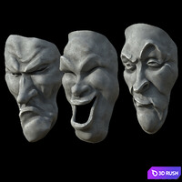 Grotesque masks 2 3D Model Corona