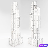 Geometric sculpture. 3D Model Vray