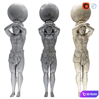 Atlant Sculpture 3D Model Vray, Corona