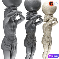 Atlant Sculpture 3D Model Vray, Corona