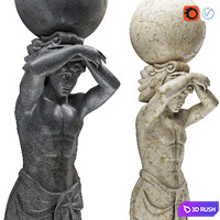 Atlant Sculpture 3D Model Vray, Corona