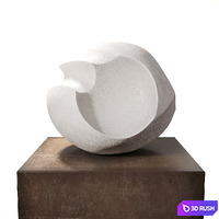 James Oughtibridge White Blade Form sculpture 3D Model Vray, Corona