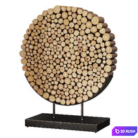 Wood Decor 01 3D Model Vray, Corona