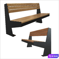 Bench Park 4 3D Model Vray, Corona