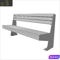 Bench Park 4 3D Model Vray, Corona
