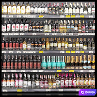 Wine store 3D Model Vray, Corona