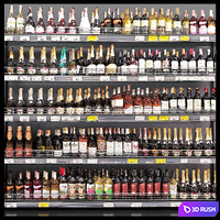 Wine store 3D Model Vray, Corona