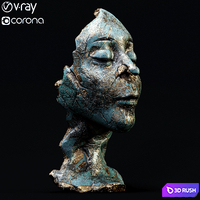 Face Sculpture_2 3D Model Vray, Corona