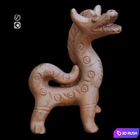 Sculpture Dragon 3D Model Vray, Corona