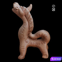 Sculpture Dragon 3D Model Vray, Corona