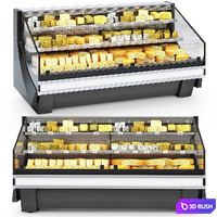 HitLine refrigerated display case with cheese 3D Model Vray, Corona