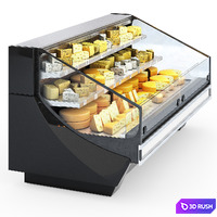 HitLine refrigerated display case with cheese 3D Model Vray, Corona