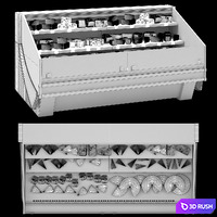 HitLine refrigerated display case with cheese 3D Model Vray, Corona