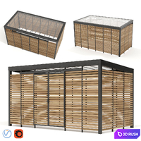 Adanat. Container platform "Bunker" for 3 tanks 3D Model Vray, Corona