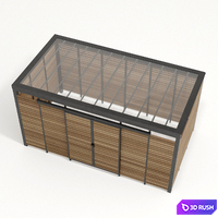 Adanat. Container platform "Bunker" for 3 tanks 3D Model Vray, Corona
