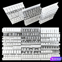 Shelves with goods 3D Model Vray, Corona