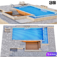 Pool 03 3D Model Vray, Corona