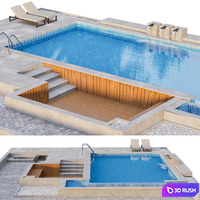 Pool 03 3D Model Vray, Corona