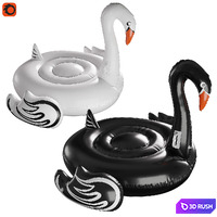 Inflatable swan circle 3D Model Corona