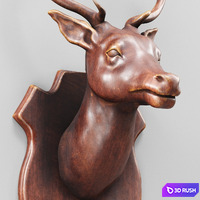 Wooden Deer 3D Model Vray, Corona