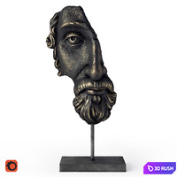 La Redoute Waraji Face Shaped Figurine 3D Model Corona