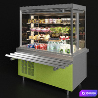 Refrigerated showcase Oasis 3D Model Vray