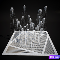 Dry Fountain 3D Model Vray