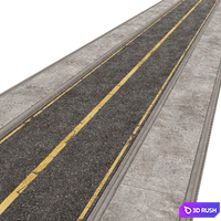 Road asphalt 3D Model Corona