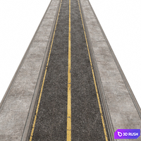 Road asphalt 3D Model Corona
