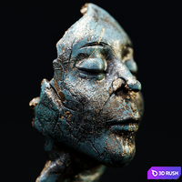 Face Sculpture_2 3D Model Vray, Corona