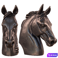 Bronze Horse Sculpture 3D Model Vray