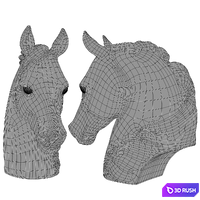 Bronze Horse Sculpture 3D Model Vray