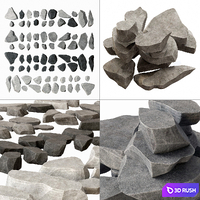 Rock stone plate splinter n1 / Rock stone plate 3D Model Vray, Corona