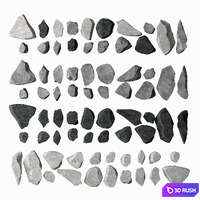 Rock stone plate splinter n1 / Rock stone plate 3D Model Vray, Corona
