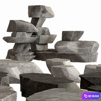 Rock stone plate splinter n1 / Rock stone plate 3D Model Vray, Corona