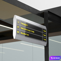 European Tram Stop 3D Model Corona