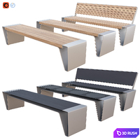 Public bench RADIUM 2 3D Model Vray, Corona