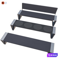 Public bench RADIUM 2 3D Model Vray, Corona