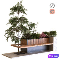 Tree in box set 021 3D Model Vray, Corona