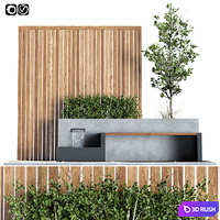 Bench set 01 3D Model Vray, Corona