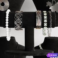 Mannequins with choker and bracelets 3D Model Corona