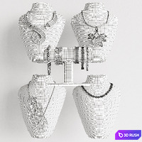 Mannequins with choker and bracelets 3D Model Corona