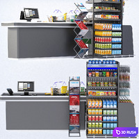 Jc checkout counter 2 3D Model Vray