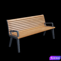 Benches Paris Adanat under the snow 3D Model Corona