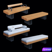 Benches London Adanat under the snow 3D Model Corona