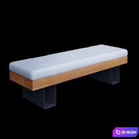 Benches London Adanat under the snow 3D Model Corona