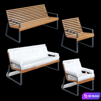 Bench "Gloria" Adanat under the snow 3D Model Corona