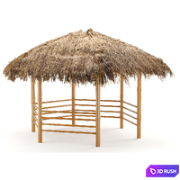 Bamboo gazebo for beach restaurant 3D Model Corona