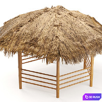 Bamboo gazebo for beach restaurant 3D Model Corona