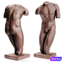 Greek warrior torso 3D Model Vray, Corona
